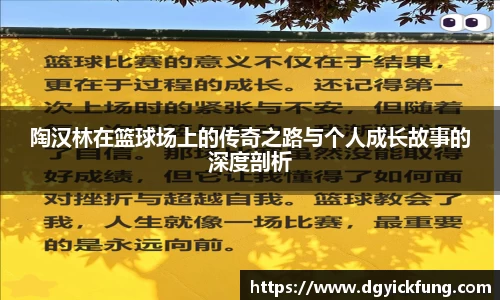 陶汉林在篮球场上的传奇之路与个人成长故事的深度剖析